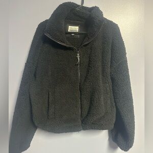 American Eagle Outfitters Black Sherpa Zip Up Hoodie